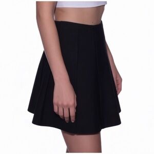 Club Monaco Black Pleated A-Line Skirt